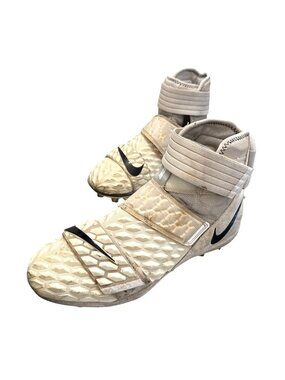 Nike Mens Alpha Menace Pro 2 Mid Football Cleats Size 11.5 Beige/Black Synthetic